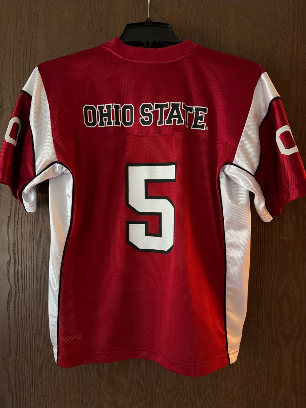 NCAA Ohio State Red and White Youth Football Jersey #5